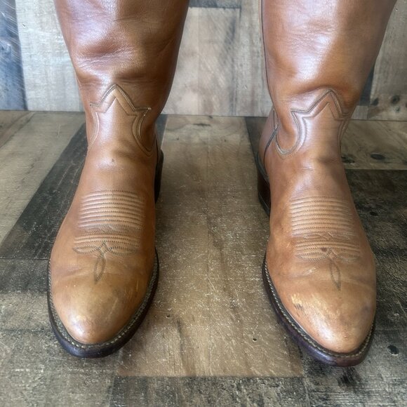 Tony Lama Vintage Gold Label Western Cowboy Boots Mens 10.5 E - Picture 10 of 12